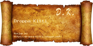 Droppa Kitti névjegykártya